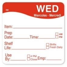 Ncco Labels Dissolvable Tuesday 2" X 2"; 250 Each