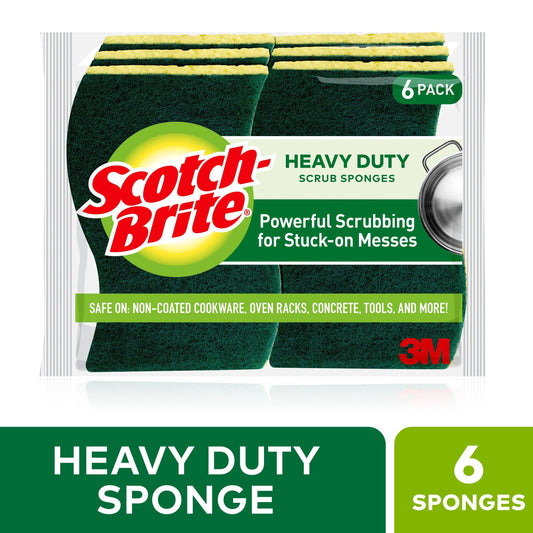 Scotch Brite Heavy Duty Scrub Sponge; 6 Count; 6 Per Case - High Mart Wholesale