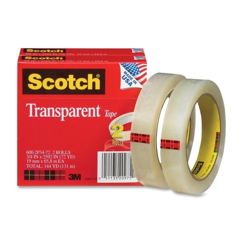 Scotch Transparent Tape 3/4 Inches; 5184 Inches; 12 Per Case - High Mart Wholesale