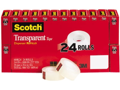 Scotch Transparent Tape 24 Pack; 1 Count; 6 Per Case - High Mart Wholesale