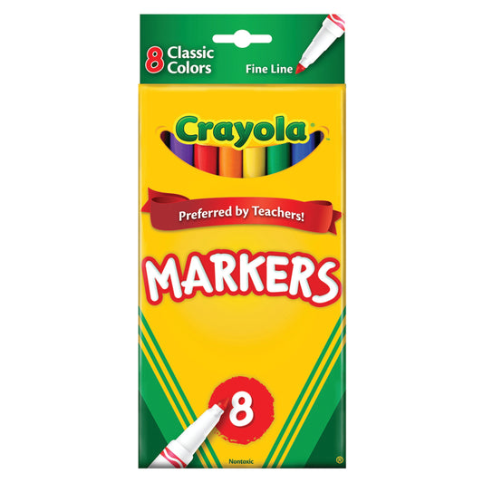 Crayola Marker 8 Ct Classic Fine Line; 8 Count; 6 Per Box; 4 Per Case - High Mart Wholesale