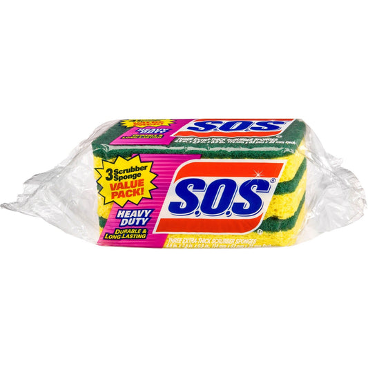 Sos Sponge Heavy Duty Triple Pack; 3 Count; 8 Per Case