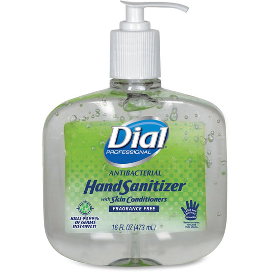 Dial Hand Sanitizer Fragrance Free; 16 Fluid Ounces; 8 Per Case