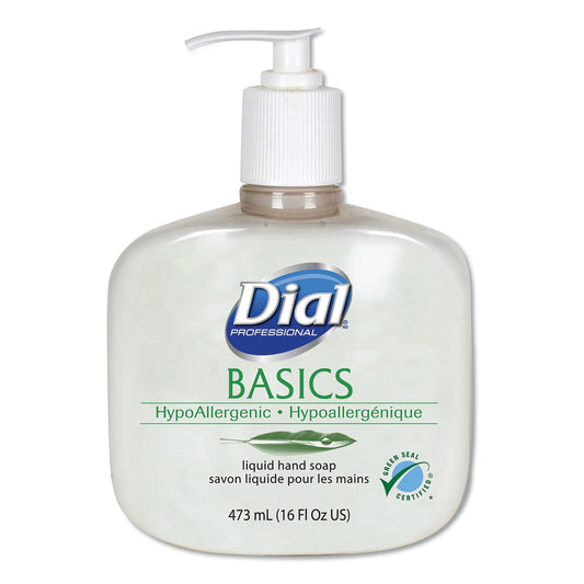 Dial Basics Liquid Hand Soap Pump; 16 Fluid Ounces; 12 Per Case