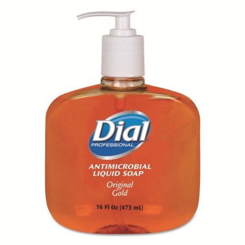 Dial Gold Antimicrobial Liquid Hand Soap Pump; 16 Fluid Ounces; 12 Per Case