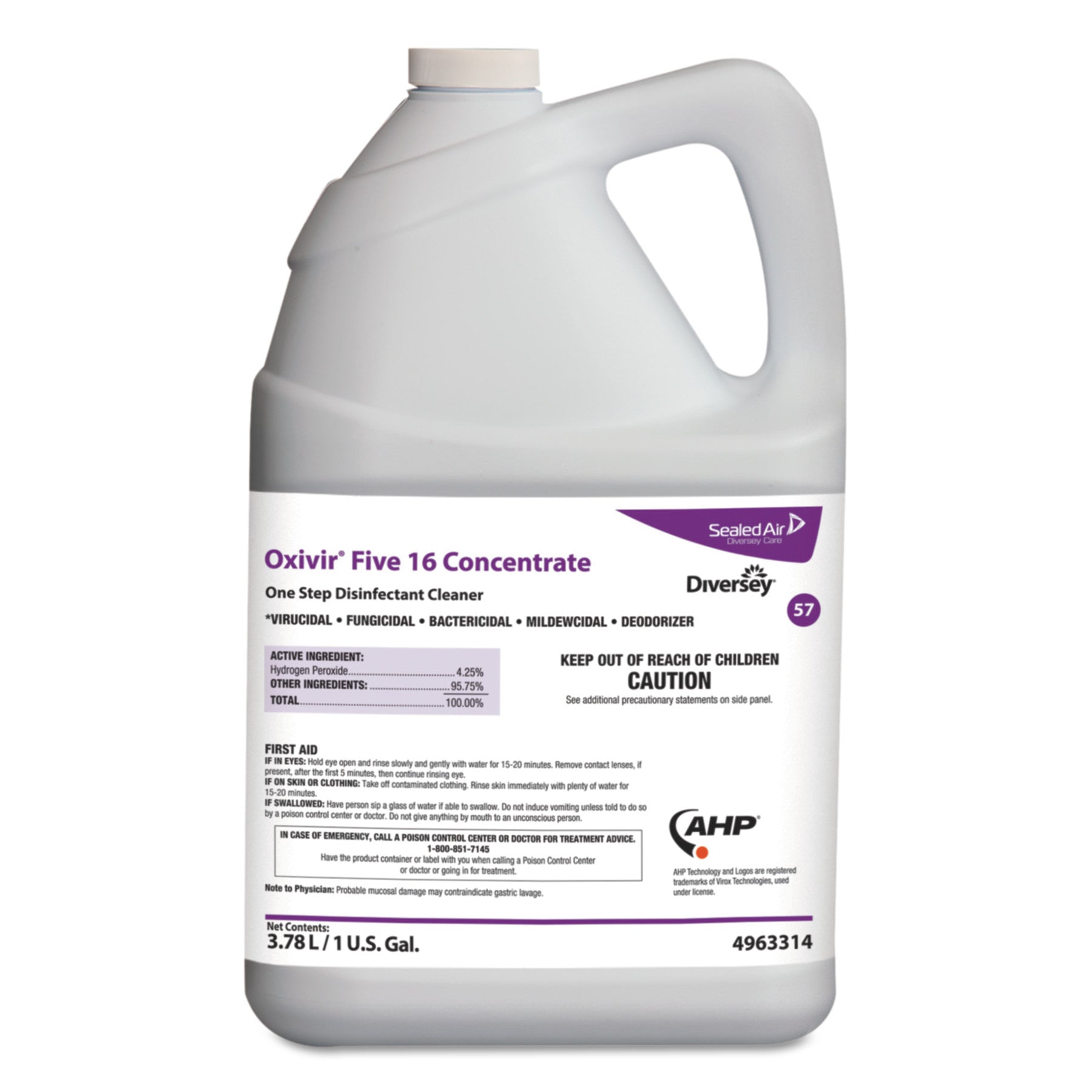 Oxivir Five 16 Concentrate Disinfectant Cleaner; 1 Gallon; 4 Per Case - High Mart Wholesale