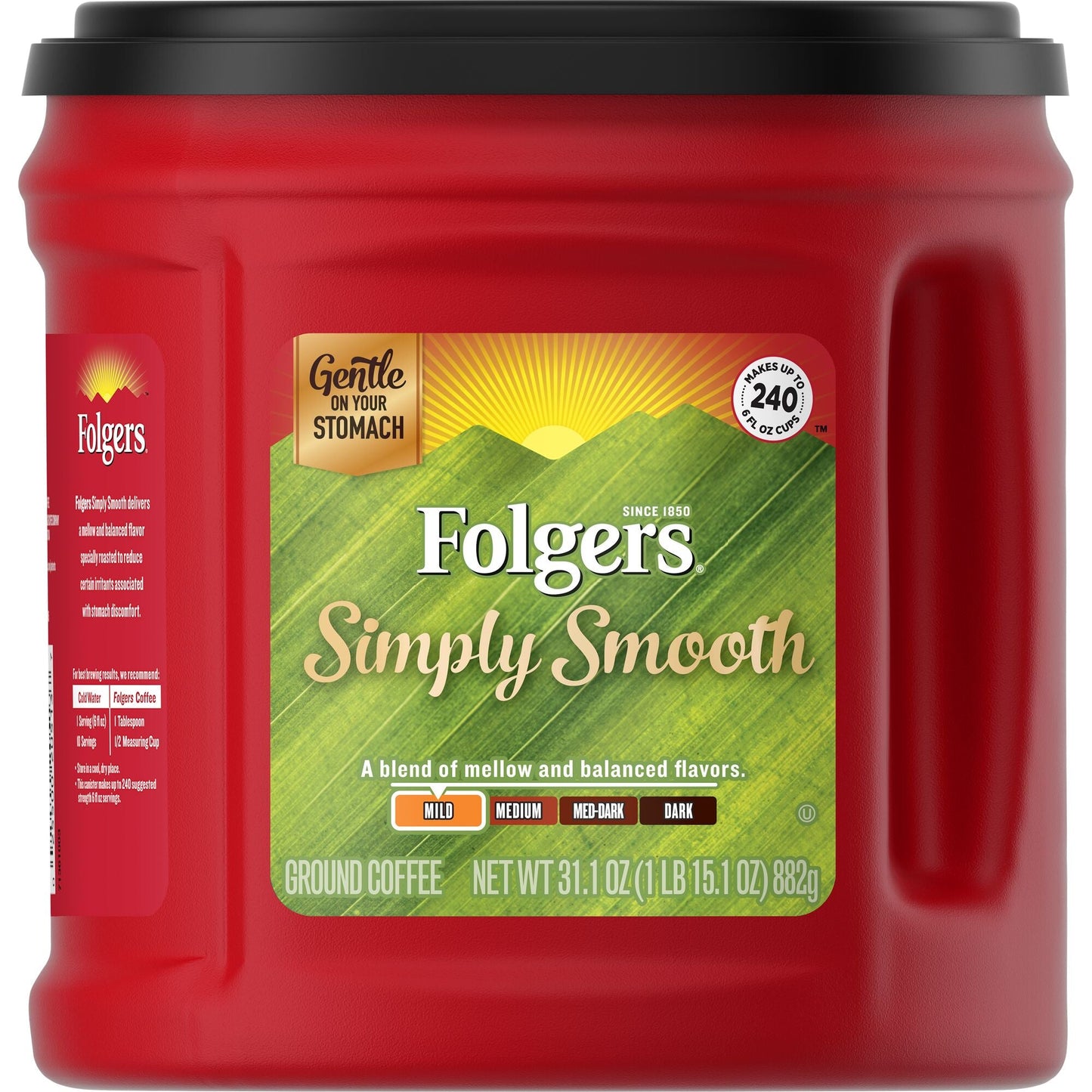 Folgers Coffee Caffeinated Ground Simply Smooth; 31.1 Ounces; 6 Per Case