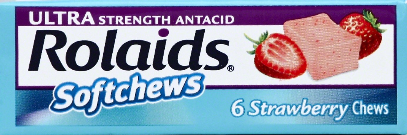 Rolaids Strawberry Soft Chew; 6 Count; 12 Per Box; 24 Per Case