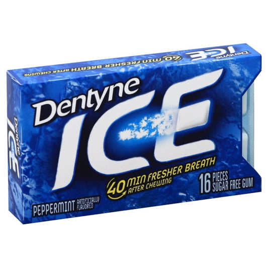 Dentyne Single Peppermint Ice Gum; 16 Count; 9 Per Box; 18 Per Case