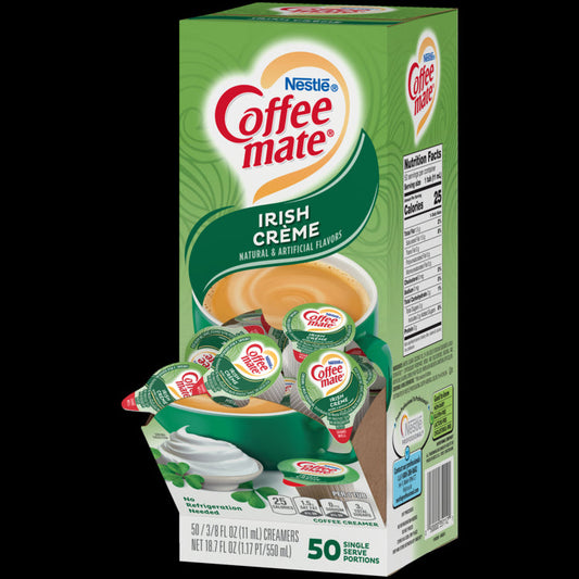 Coffee-Mate Irish Creme Single Serve Liquid Creamer; 18.7 Fluid Ounces; 4 Per Case - High Mart Wholesale