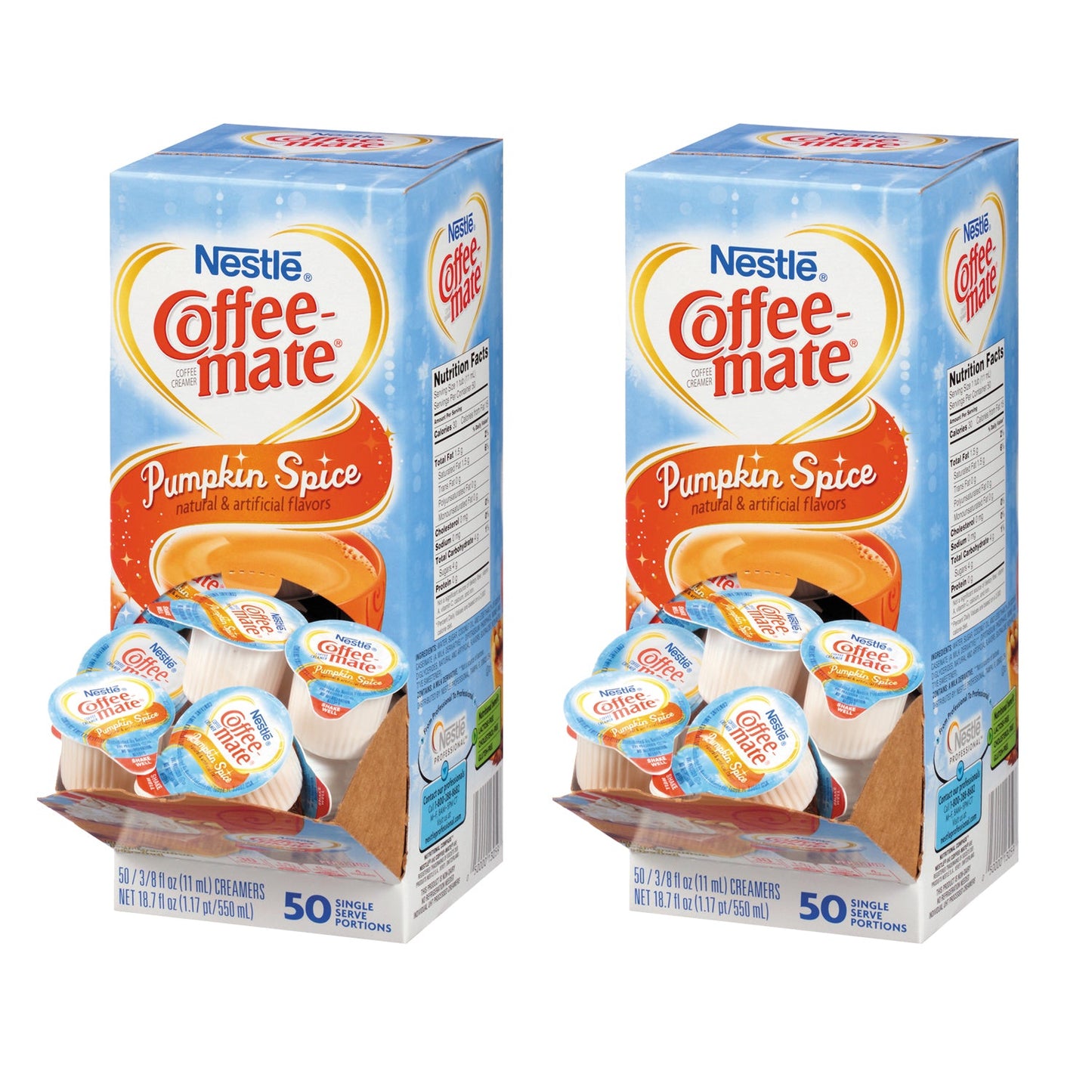 Coffee Mate Pumpkin Spice Flavor Liquid Coffee Creamer Single Serve; 18.7 Fluid Ounce; 4 Per Case - High Mart Wholesale