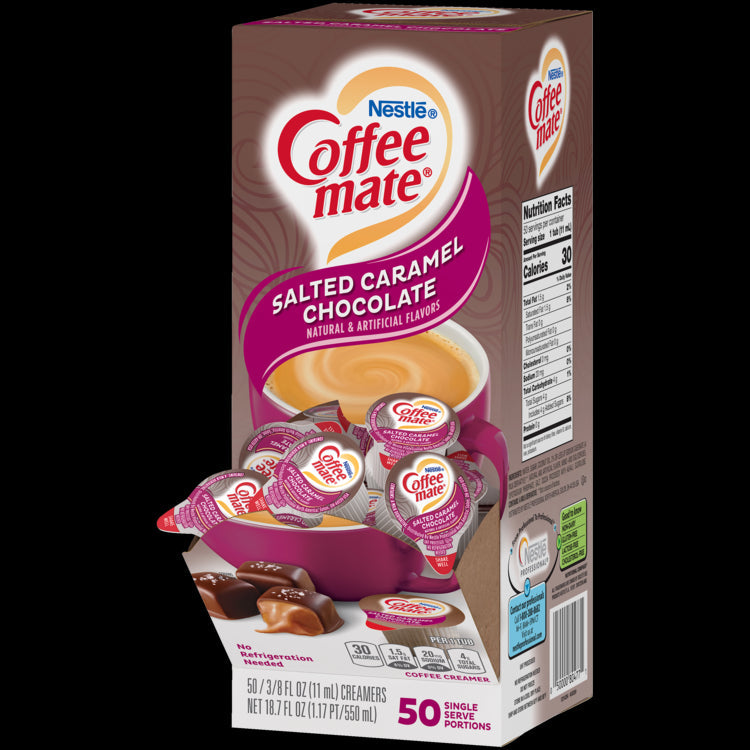 Nestle Salted Caramel Chocolate Flavor Liquid Creamer Singles; 18.7 Fluid Ounce; 4 Per Case - High Mart Wholesale