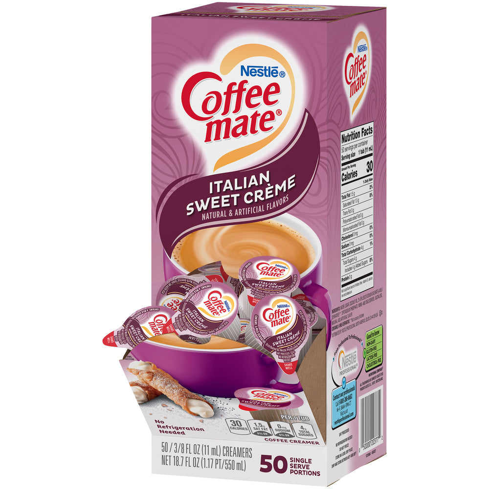 Coffee Mate Italian Sweet Creme Flavor Liquid Creamer Singles; 18.7 Fluid Ounce; 4 Per Case - High Mart Wholesale