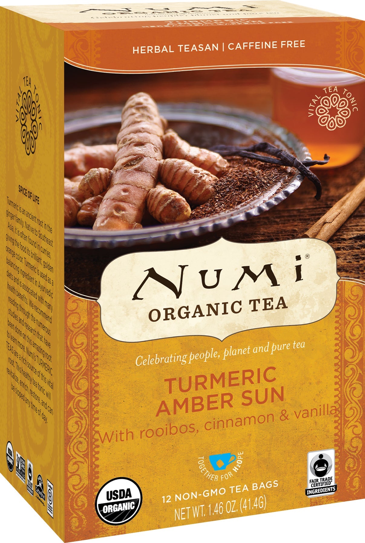 Numi Organic Tea Amber Sun Turmeric Tea; 15 Count; 6 Per Case - High Mart Wholesale