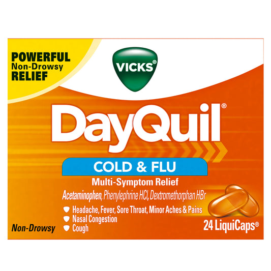 Vicks Dayquil Liquicaps; 24 Count; 6 Per Box; 4 Per Case