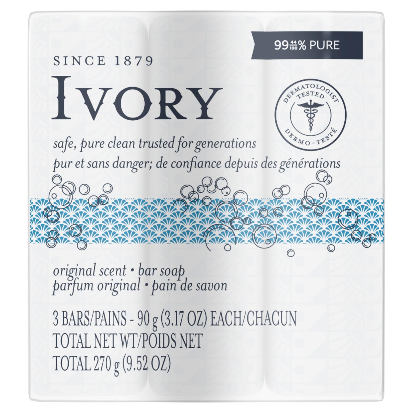 Ivory Simply 9.5 Ounce Bar Soap; 270 Gram; 24 Per Case