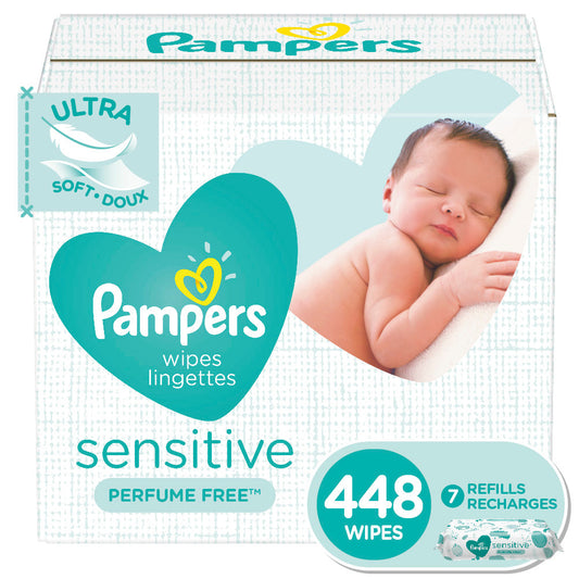 Pampers Baby Wipes Sensitive; 448 Count; 1 Per Case