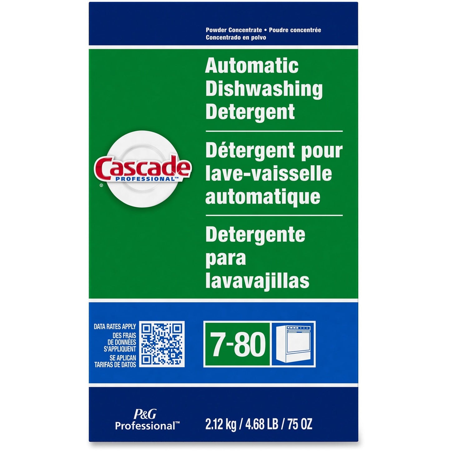 Cascade Professional Auto Dish Detergent Concentrate Powder; 75 Ounce; 7 Per Case