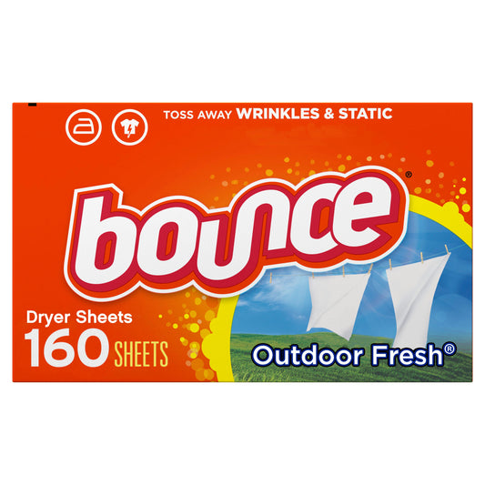 Bounce Bounce Dryer Sheet Outdoor Fresh; 160 Count; 6 Per Case