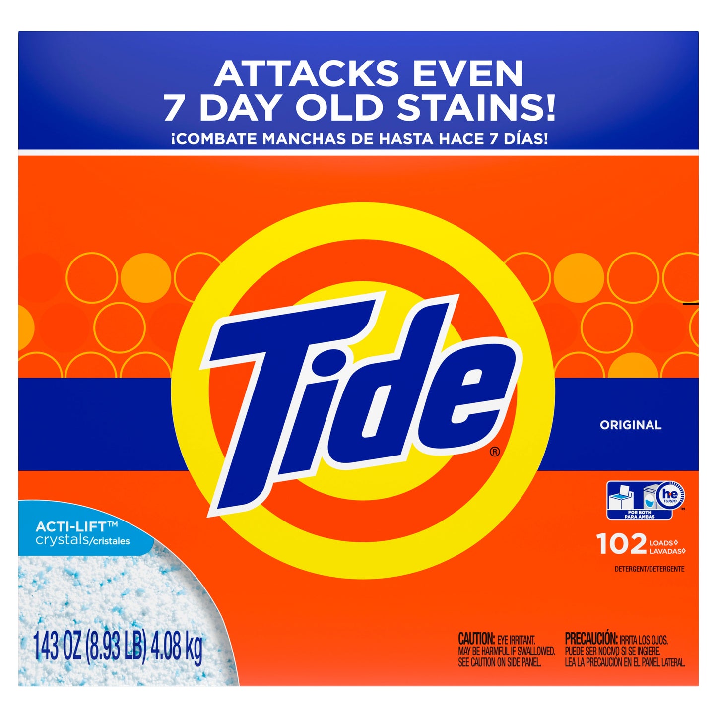 Tide Tide Powder Ultra High Efficiency Original 102 Load; 8.93 Pound; 2 Per Case