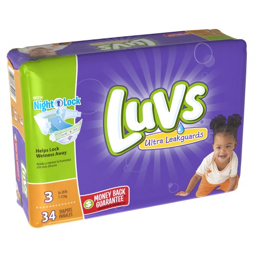 Luvs Diaper Jumbo Pack - Size 3; 34 Count; 4 Per Case