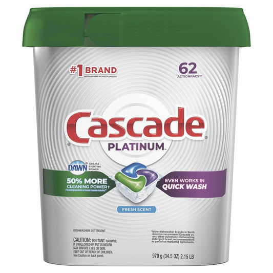 Cascade Dishwasher Detergent Pack Fresh Scent; 2.02 Pound; 3 Per Case