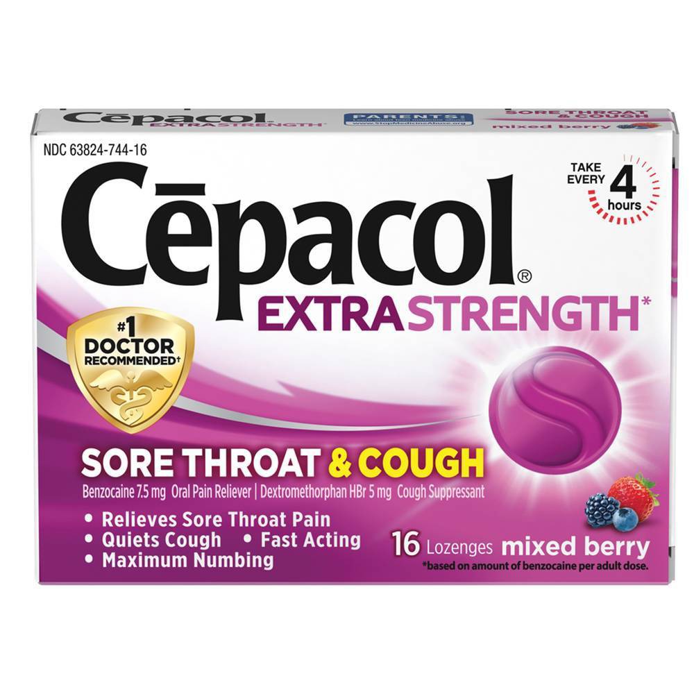 Cepacol Numbing Sore Throat & Cough Mixed Berry; 16 Each; 4 Per Box; 6 Per Case - High Mart Wholesale