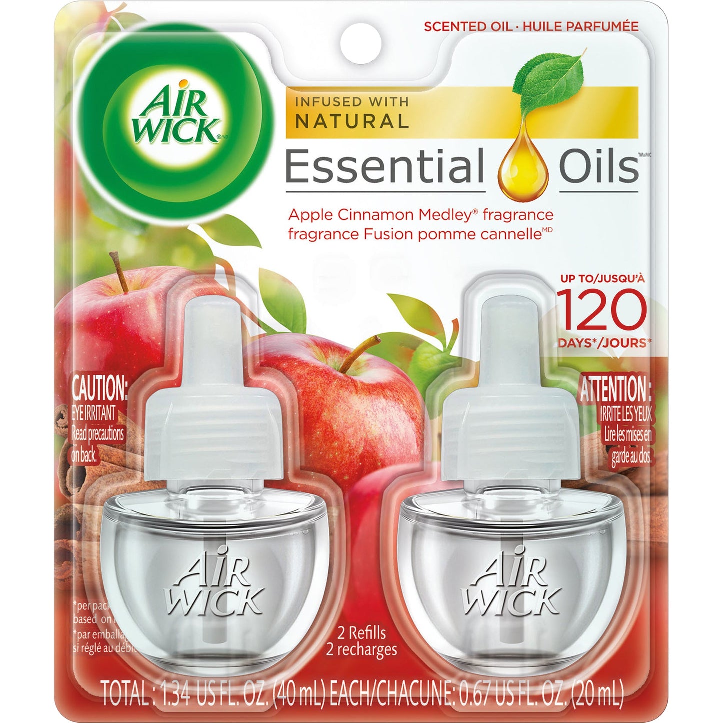 Airwick Scented Oil Apple Cinnamon Medley 2 Pack Refill; 6 Each; 1 Per Box; 6 Per Case - High Mart Wholesale