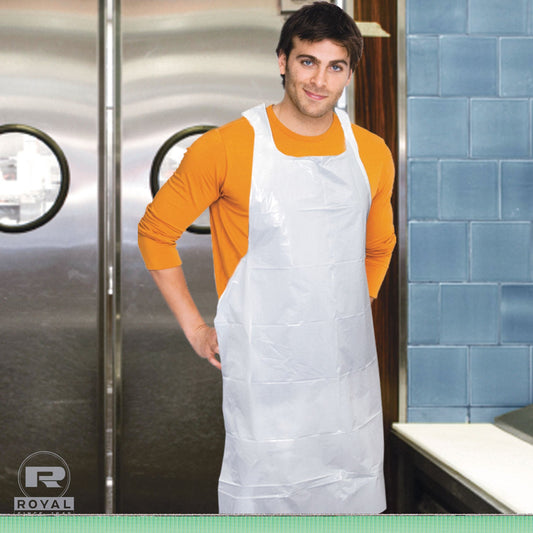 Royal 28"X46" Light Weight Poly Apron; 100 Each; 10 Per Case - High Mart Wholesale