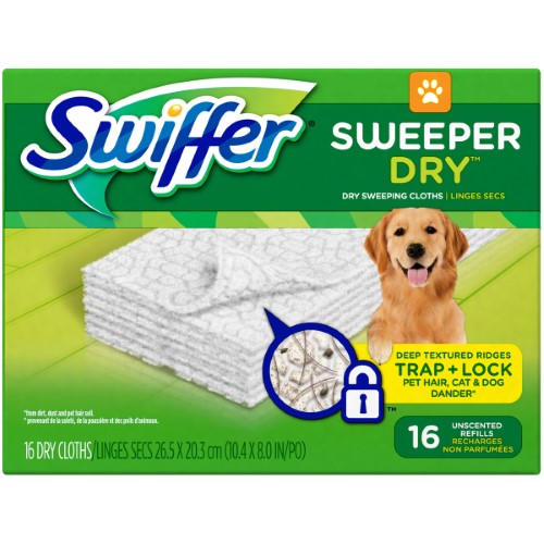 Swiffer Dry Max Base Unscented Pet; 16 Count; 6 Per Case