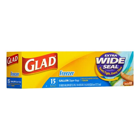 Glad Freezer Bag Zipper Gallon; 15 Count; 12 Per Case