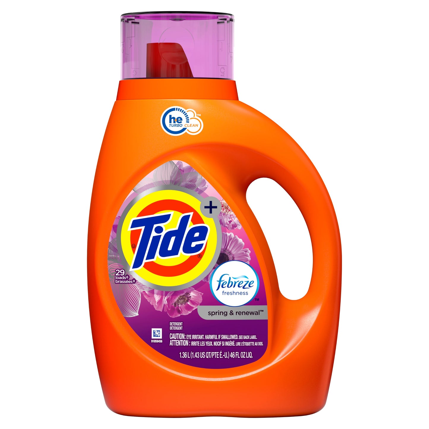 Tide Liquid Laundry Detergent Plus Febreze Freshness Spring; 46 Fluid Ounces; 6 Per Case