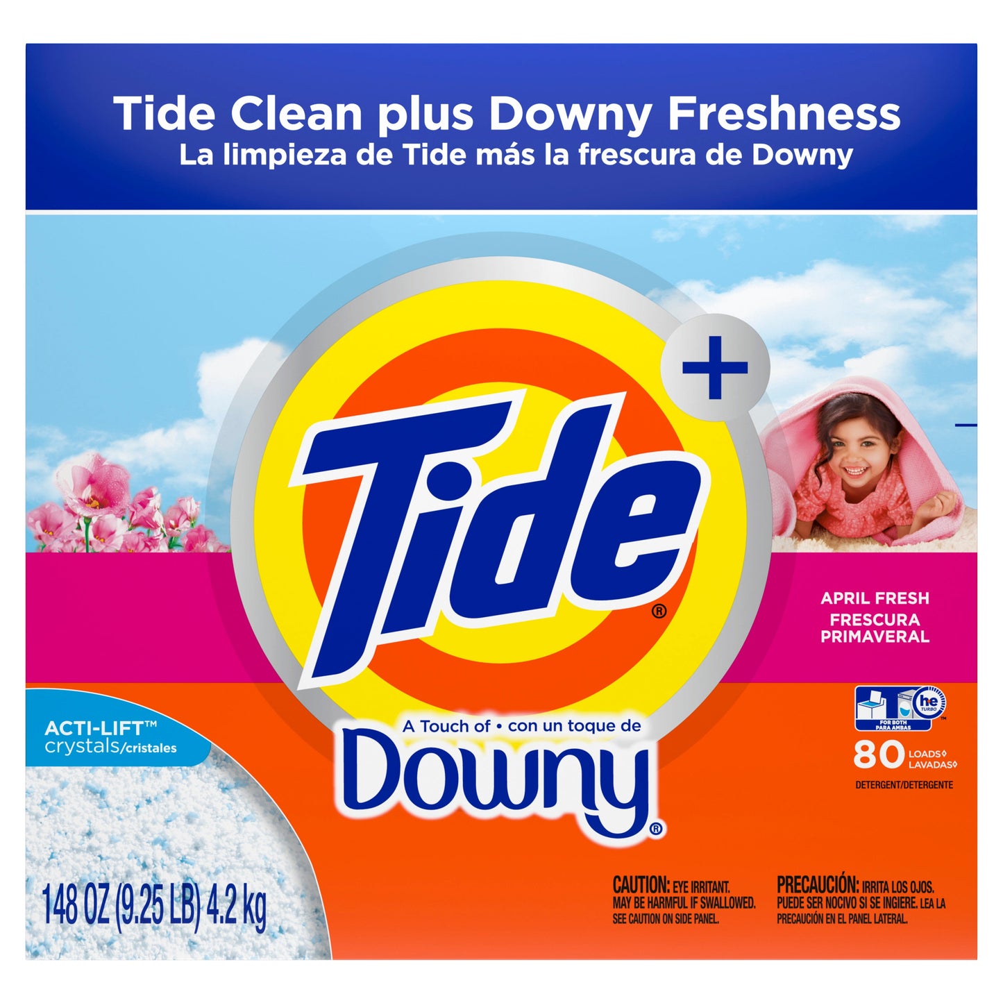 Tide Tide Powder With Touch Of Downy April Fresh 80 Load; 9.25 Pound; 2 Per Case