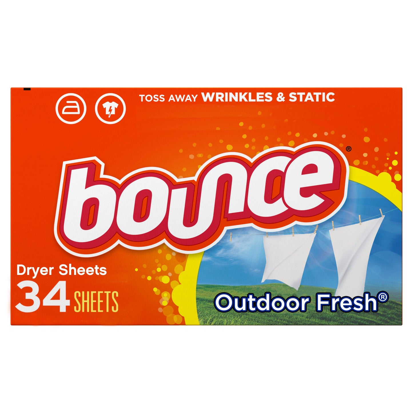 Bounce Sheet Outdoor Fresh; 34 Count; 12 Per Case