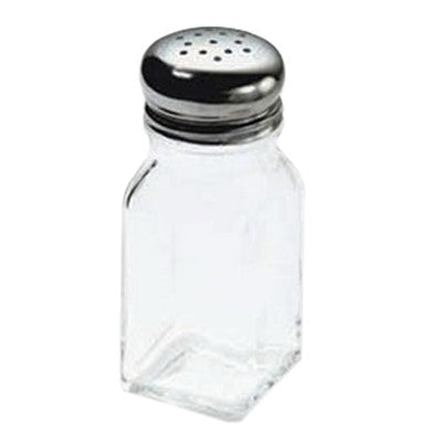 Tablecraft 2 Ounce Square Glass Salt And Pepper Shaker; 12 Count; 4 Per Case - High Mart Wholesale