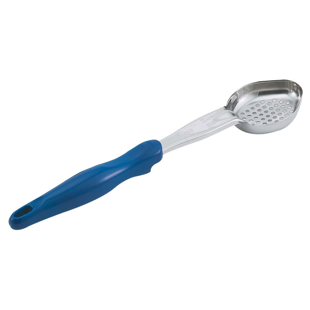 Vollrath Stainless Steel Oval Perforated Spoodle Blue Handle; 1 Each