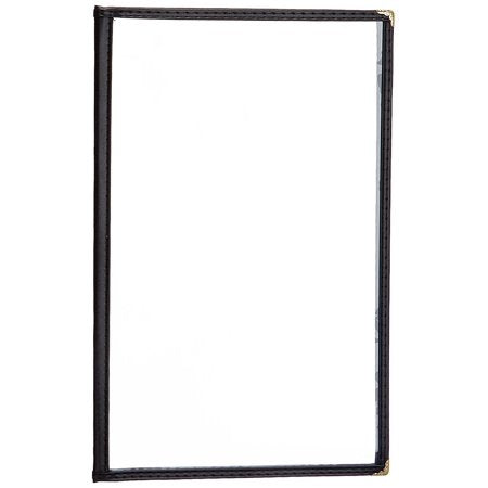 Winco Menu Cover Double Fold 14X8.5 Black; 25 Each; 1 Per Case - High Mart Wholesale