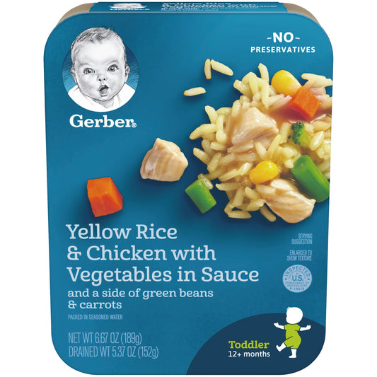 Gerber Mealtime For Toddler Yellow Rice & Chicken Lil Entrees Toddler Food Tray; 6.67 Ounce; 8 Per Case