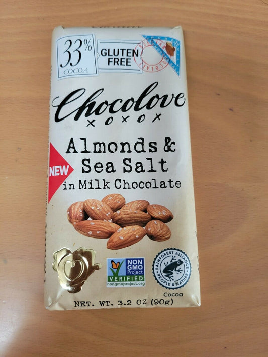 Chocolove Almonds & Sea Salt In Milk Chocolate (); 3.2 Ounce; 12 Per Box; 12 Per Case - High Mart Wholesale