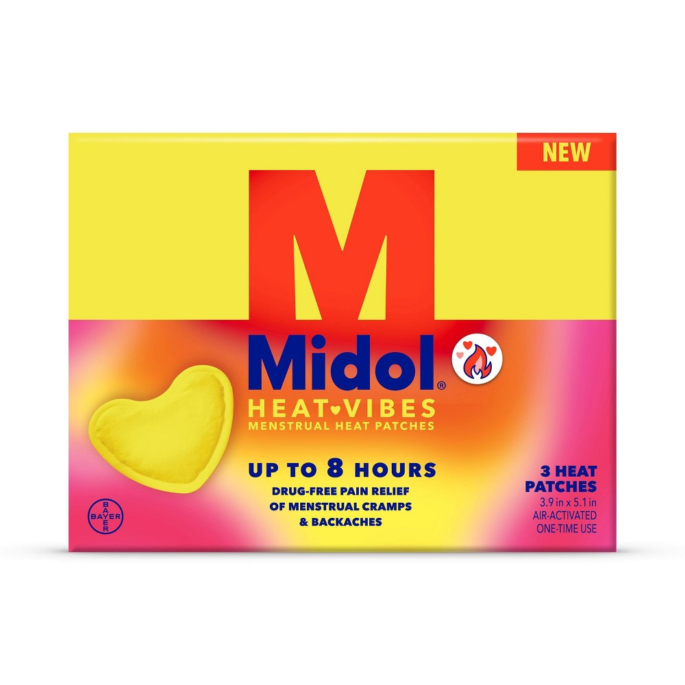 Midol Heatvibes Patch; 3 Piece; 3 Per Box; 8 Per Case - High Mart Wholesale