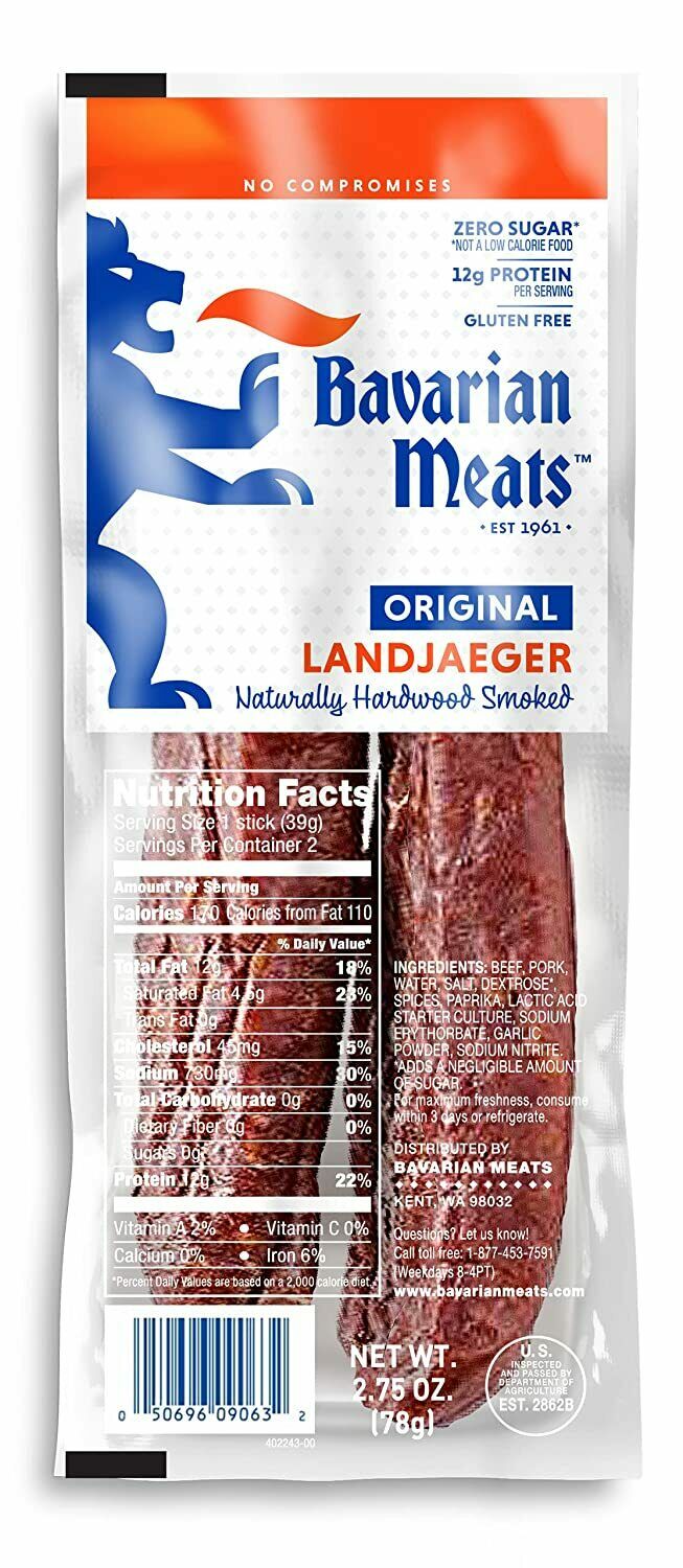 Bavarian Meats Landjaeger; 2.75 Ounces; 6 Per Box; 6 Per Case - High Mart Wholesale