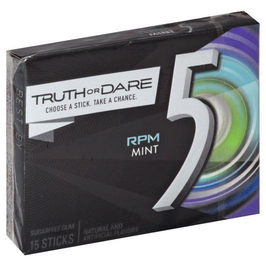 Five Single Serve Mint Gum; 15 Piece; 10 Per Box; 12 Per Case