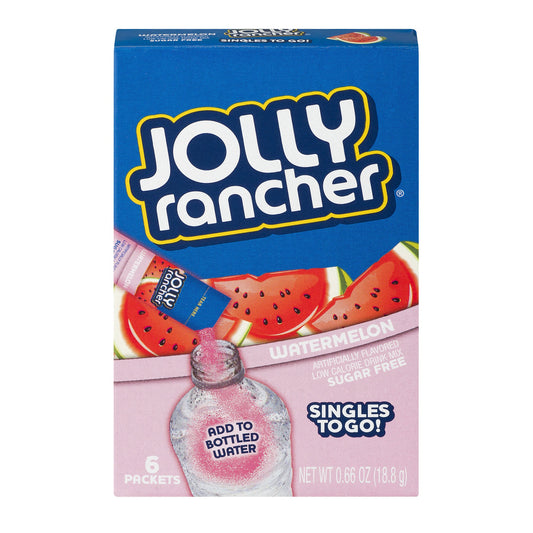 Jolly Rancher Watermelon Low Calorie Drink Mix Singles To Go; 6 Count; 12 Per Case - High Mart Wholesale