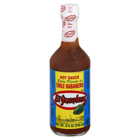El Yucateco Red Chile Habanero Hot Sauce Bottle; 8 Fluid Ounce; 12 Per Case - High Mart Wholesale