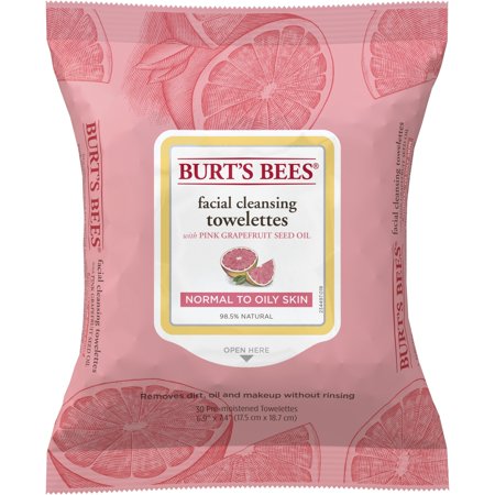 Burt's Bees Facial Cleanser Towelettes Pink Grapefruit; 30 Count; 3 Per Box; 4 Per Case