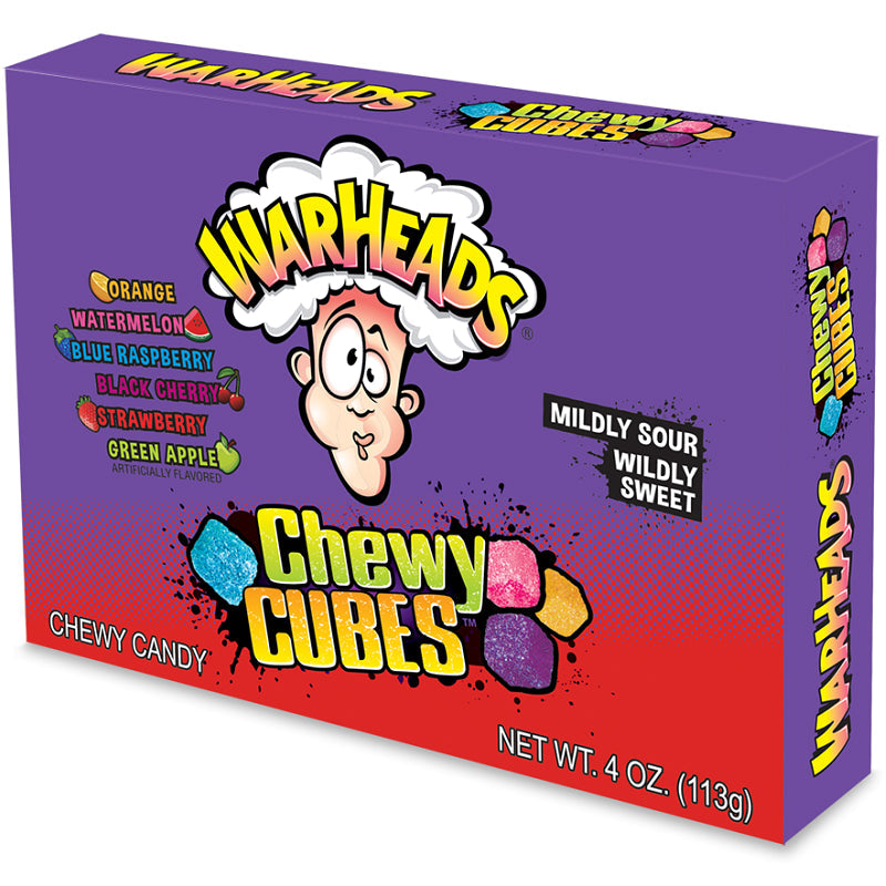 Warheads Cubes Theater Box; 4 Ounces; 12 Per Case