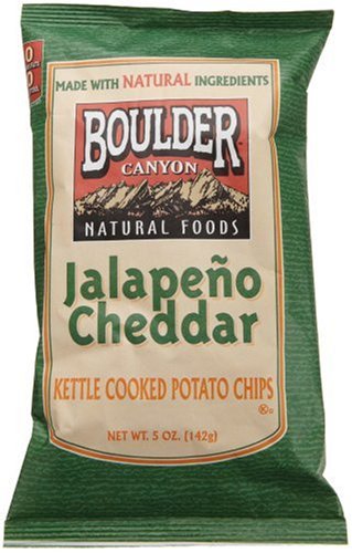 Boulder Canyon Kettle Chips Cheddar & Jalapeno Potato Skins; 5 Ounce; 12 Per Case - High Mart Wholesale