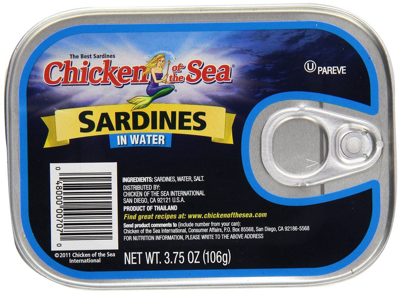 Chicken Of The Sea Sardines In Water; 3.75 Ounces; 18 Per Case - High Mart Wholesale