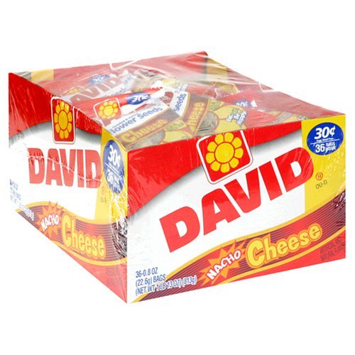 David Sunflower Seeds In Shell Nacho; 0.8 Ounce; 36 Per Box; 9 Per Case