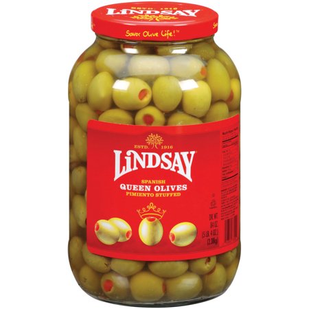 Lindsay Stuffed Queen Imported 80/90 Olives Bulk; 84 Ounce; 4 Per Case - High Mart Wholesale